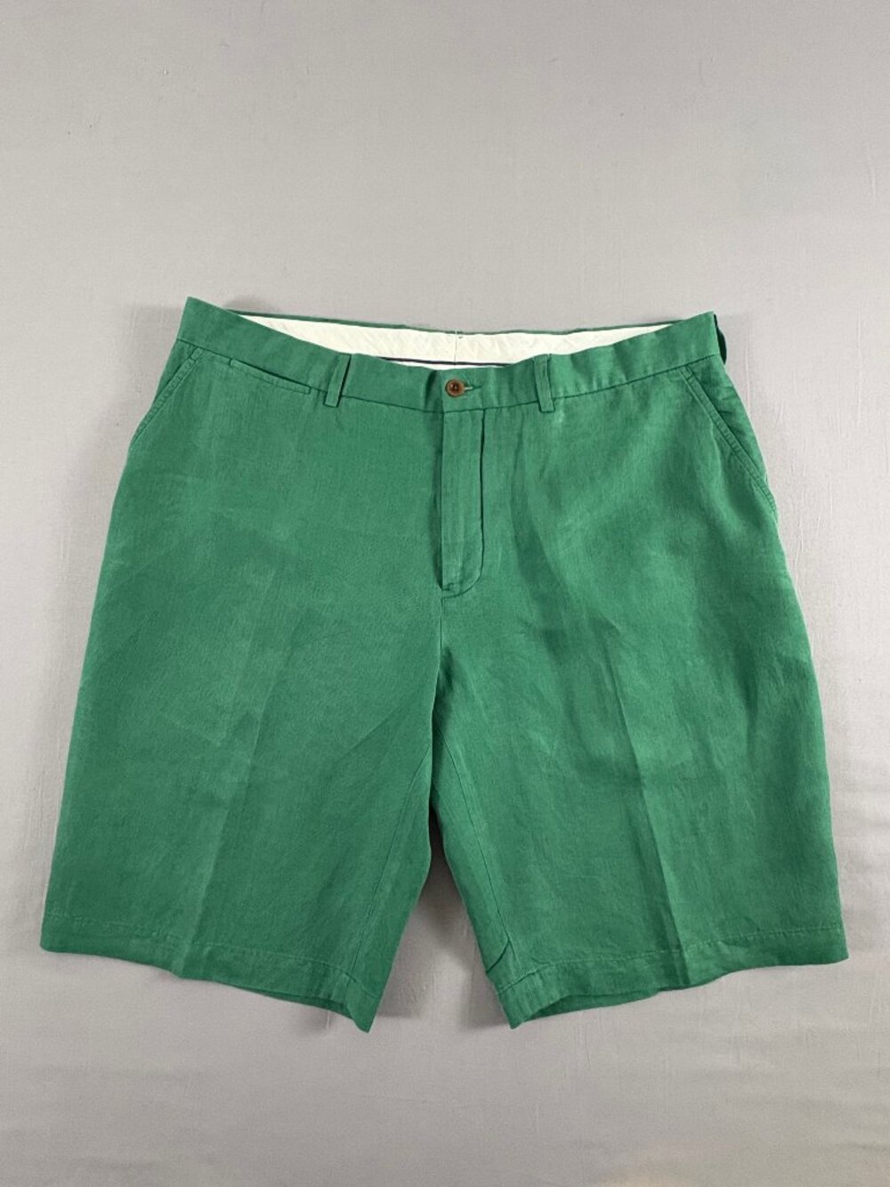 Polo Ralph Lauren Preston Fit Linen Blend Shorts Green Mens 36
